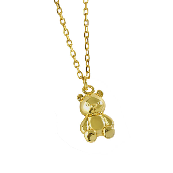 RHX1001 S925 Cute Bear Pendant Necklace