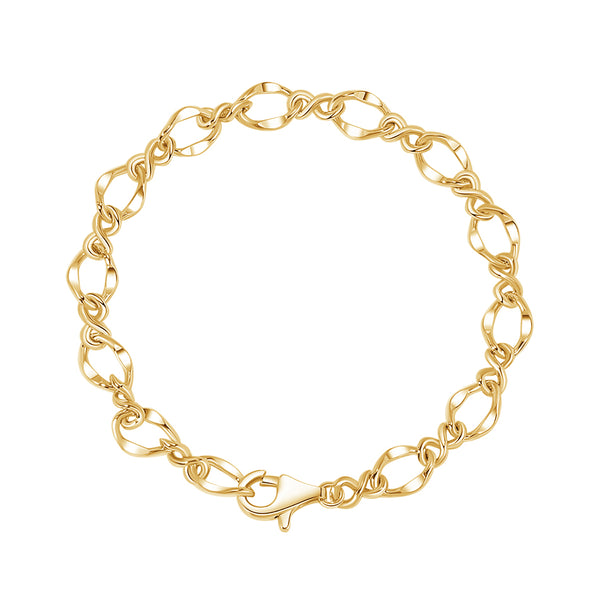 FS0297 925 Sterling Silver Large Figure Eight Link Bracelet