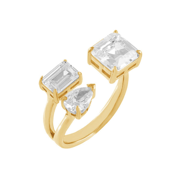 FJ0305 925 Sterling Silver Crystal Ring