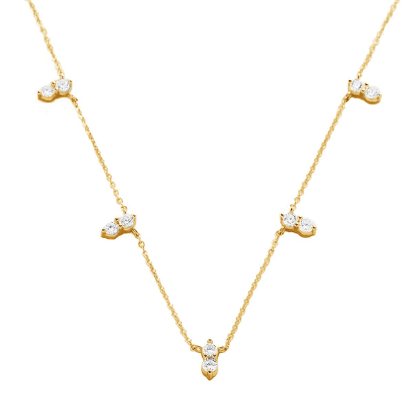 FX0882 925 Sterling Silver High Grade Cubic Zirconia Necklaces