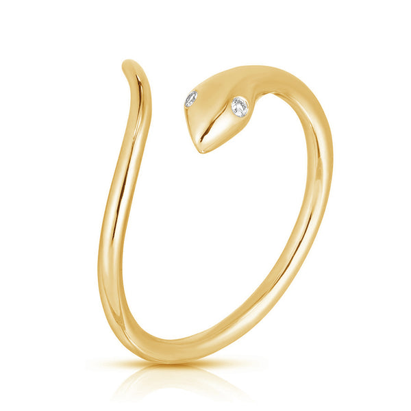 FJ0432 925 Sterling Silver Zircon Snake Ring