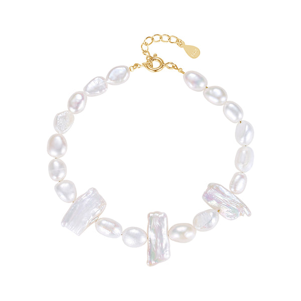 FS0255 925 Sterling Silver Natural Pearl Bracelets