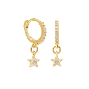 FE1045 Star Huggie Earrings