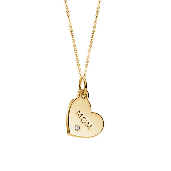 FX0489 925 Sterling Silver Heart Shape Necklace with Engrave Mama