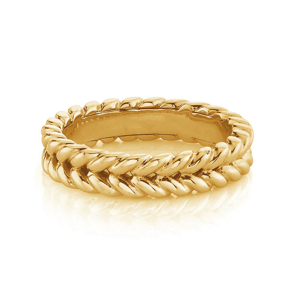 FJ0381 925 Sterling Silver Braided Ring