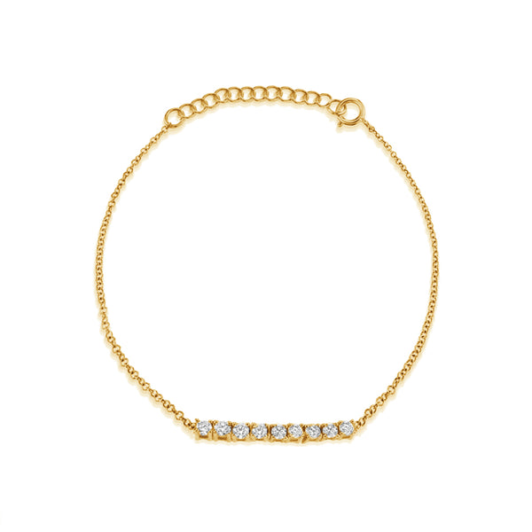 FS0144 925 Sterling Silver Zircon Bar Bracelet