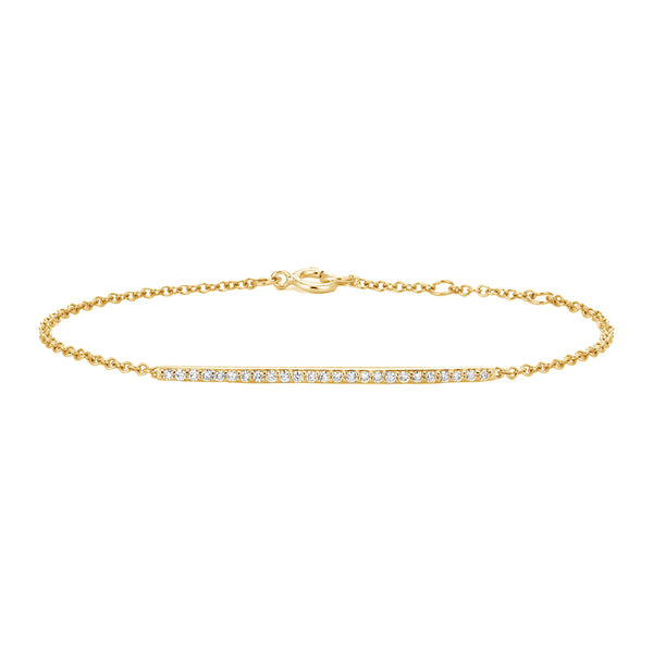 FS0219 925 Sterling Silver Pave Zircon Bar Bracelet