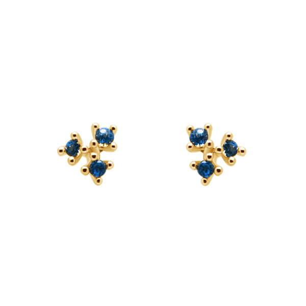 FE1194 925 Sterling Silver Triple Zircon Stud Earrings