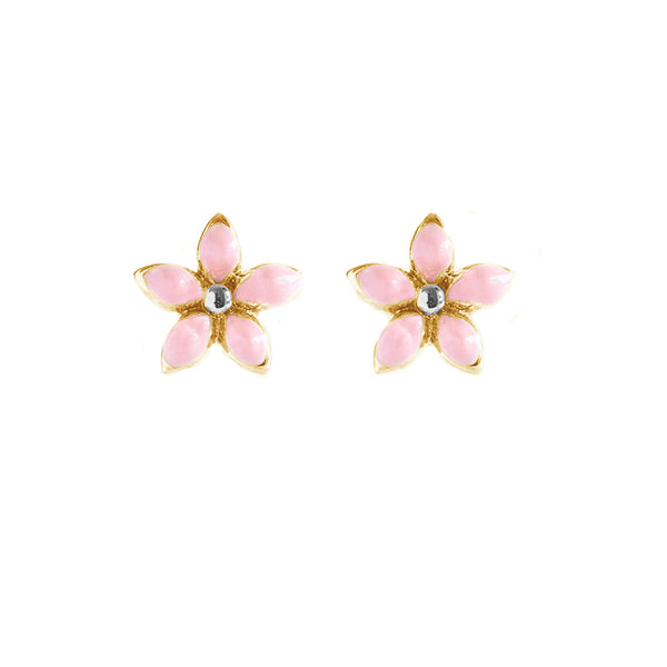 FE1563 925 Sterling Silver Cubic Zircon Flower Stud Earrings