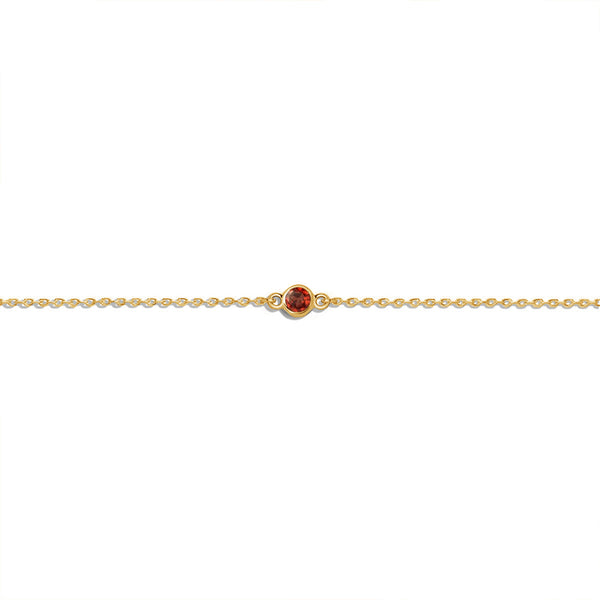 FS0137 925 Sterling Silver Red Zircon Bracelet