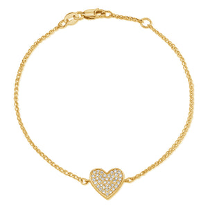 FS0146 925 Sterling Silver Floating Heart Zircon Bracelet