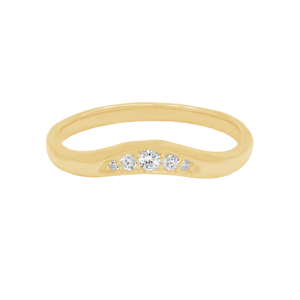 FJ0689 925 Sterling Silver Zircon Band Ring