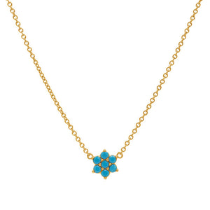 FX0660 Turquoise Flower Necklace