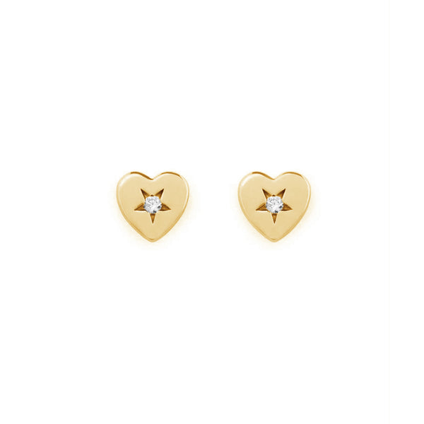 FE1000 925 Sterling Silver Heart Shape Stud Earrings