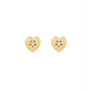 FE1000 925 Sterling Silver Heart Shape Stud Earrings