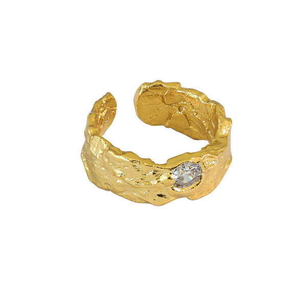 S925 RHJ1018 Cubic Zirconia Width Open Ring