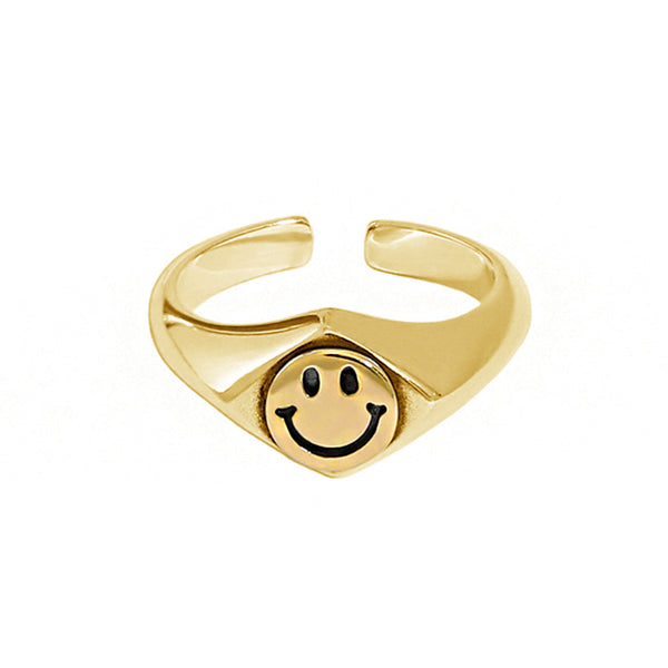 RHJ1049 Smiley Signet Ring