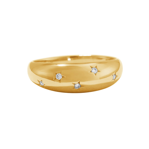 FJ0357 925 Sterling Silver Star Dome Ring