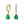 FE1623 925 Sterling Silver Emerald Pear Huggie Hoop Earrings