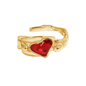 RHJ1072 925 Sterling Silver Enamel Heart Ring