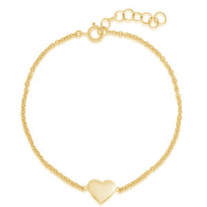 FS0183 925 Sterling Silver Single Heart Bracelet