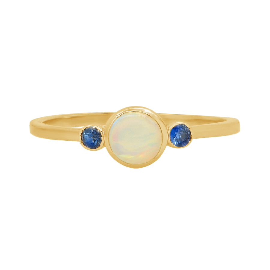 FJ0618 925 Sterling Silver Opal Blue Crystal Band Ring
