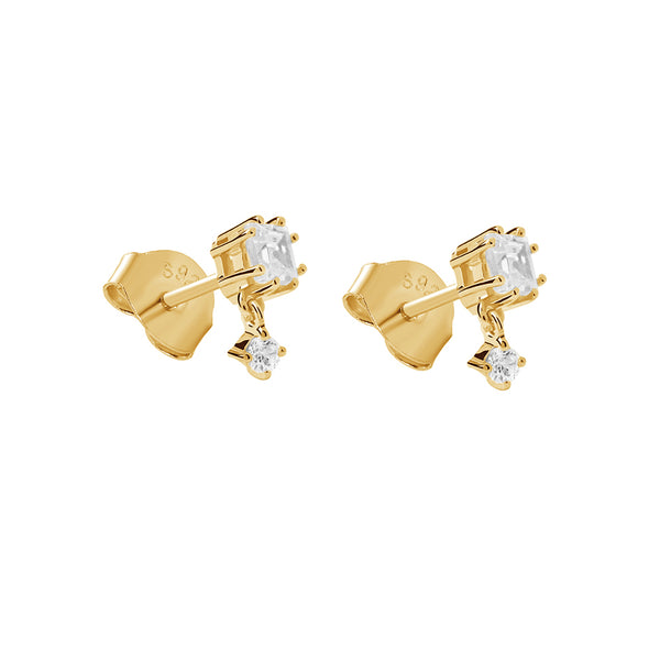 FE1923 925 Sterling Silver Cubic Zirconia Women Stud Earrings