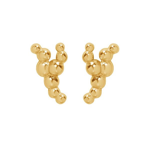 RHE1058 925 Sterling Silver Y Bead Stud Earring