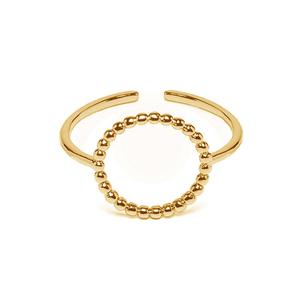 FJ0761 925 Sterling Silver Bead Adjustable Ring