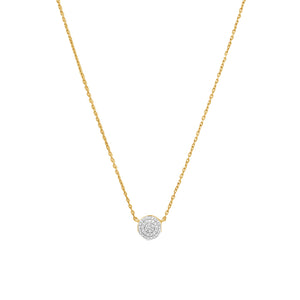 FX0505 925 Sterling Silver Pave Diamond Round Necklace
