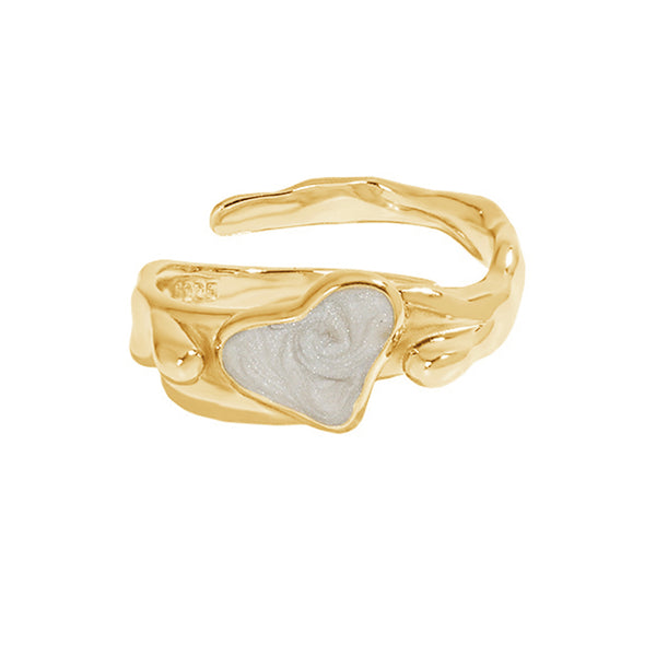 RHJ1072 925 Sterling Silver Enamel Heart Ring