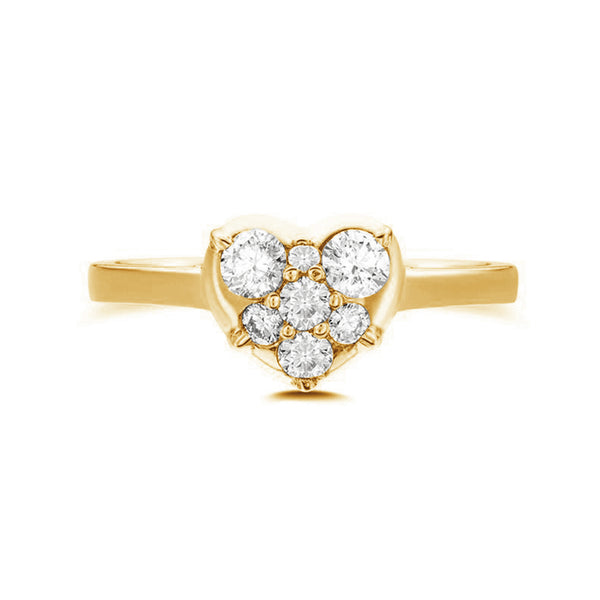 FJ0405 925 Sterling Silver Cubic Zircon Heart Ring