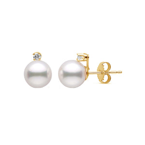 FE1473 925 Sterling Silver Freshwater Pearl Stud Earring With CZ