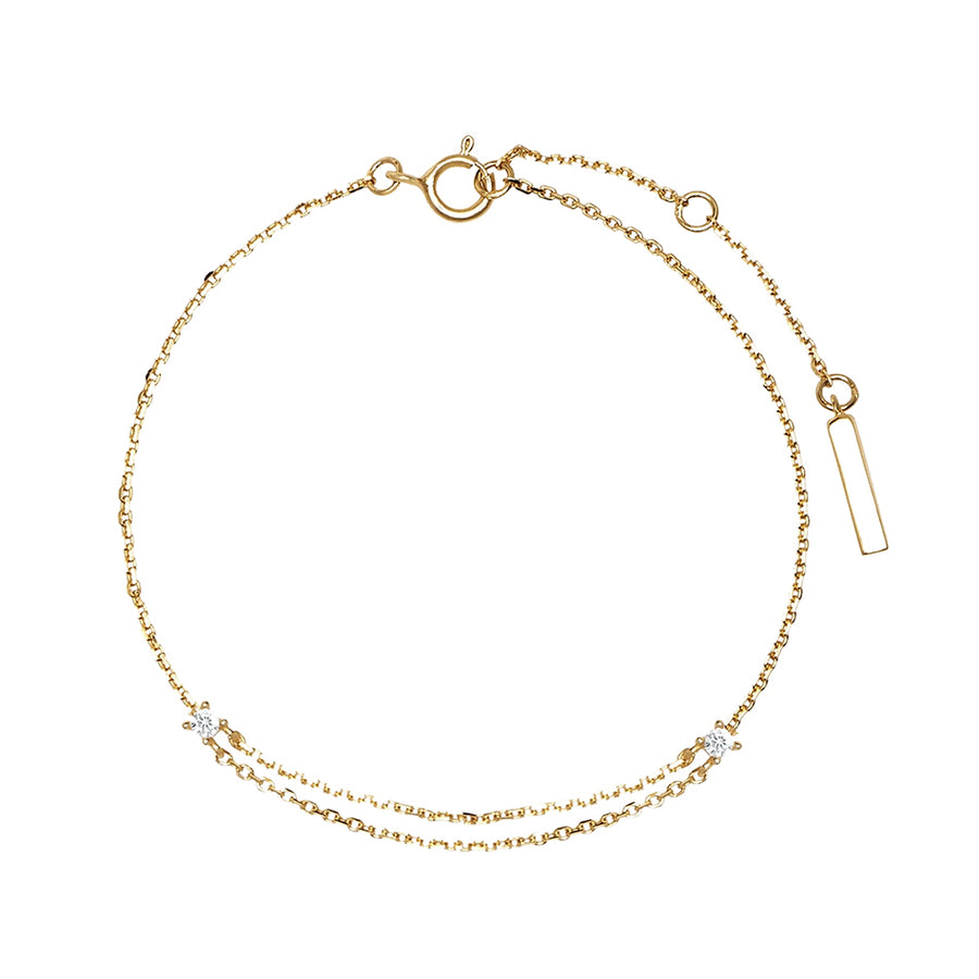 FS0091 925 Sterling Silver Double Chain Bracelet
