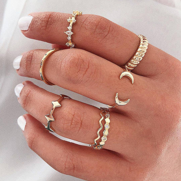 FJ0197 925 Sterling Silver Moon Ring