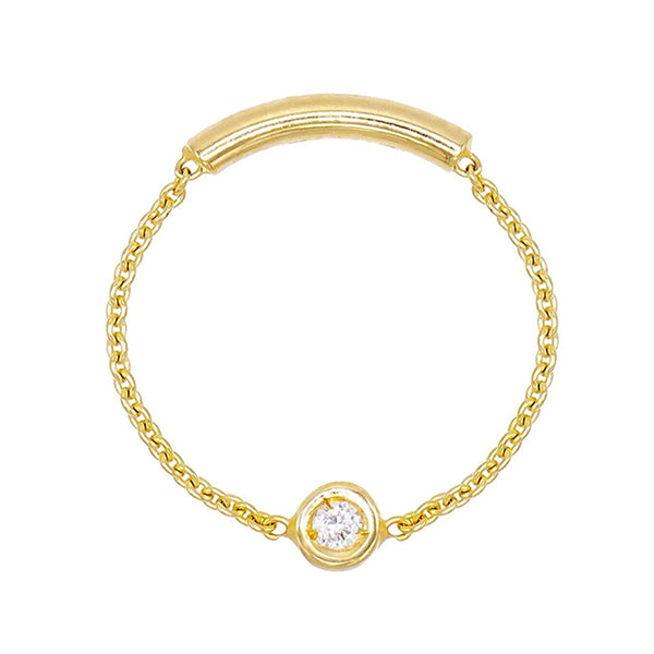 FJ0163 925 Sterling Silver Zircon Chain Ring