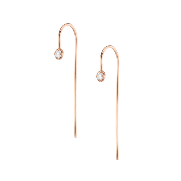 FE0249 925 Sterling Silver Diamond Hook Earrings