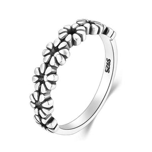 GG1019 925 Silver Eight Daisy Flower Ring For Girls