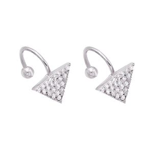 FE0427 925 Sterling Silver Triangle Earrings Cuff