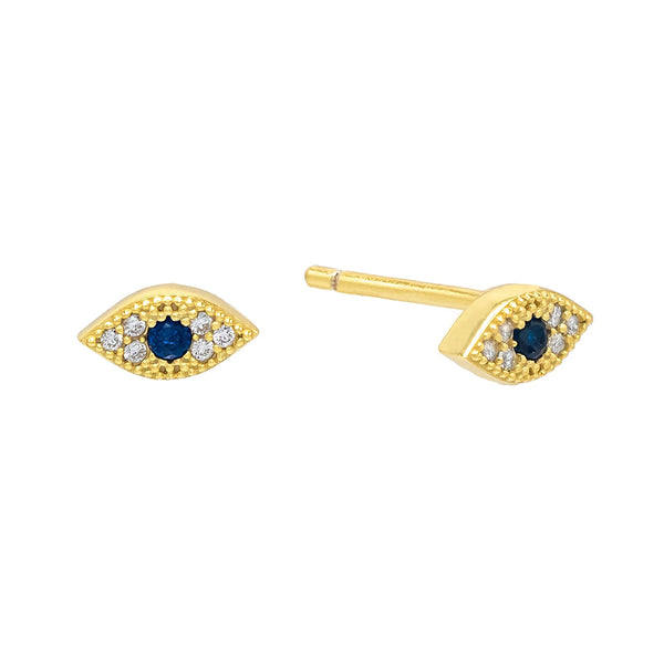 FE0578 925 Sterling Silver Evil Eye Stud Earrings