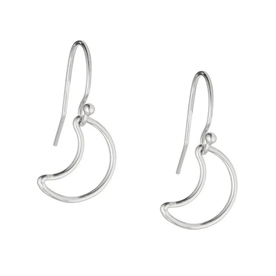 FE0115 925 Sterling Silver Moon Drop Earrings