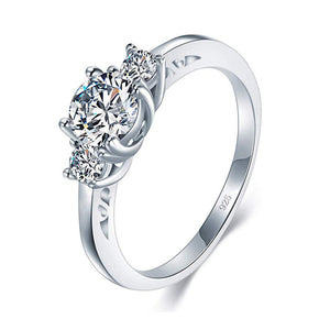 GG1014 925 Sterling Silver Forever Love Zirconia Wedding Ring