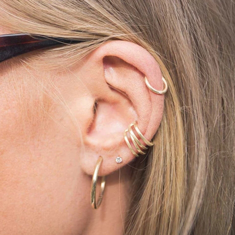 FE0204 925 Sterling Silver Basic Medium Hoop Earrings