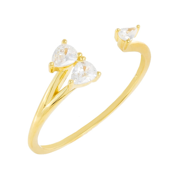 FJ0178 925 Sterling Silver Zircon Open Ring