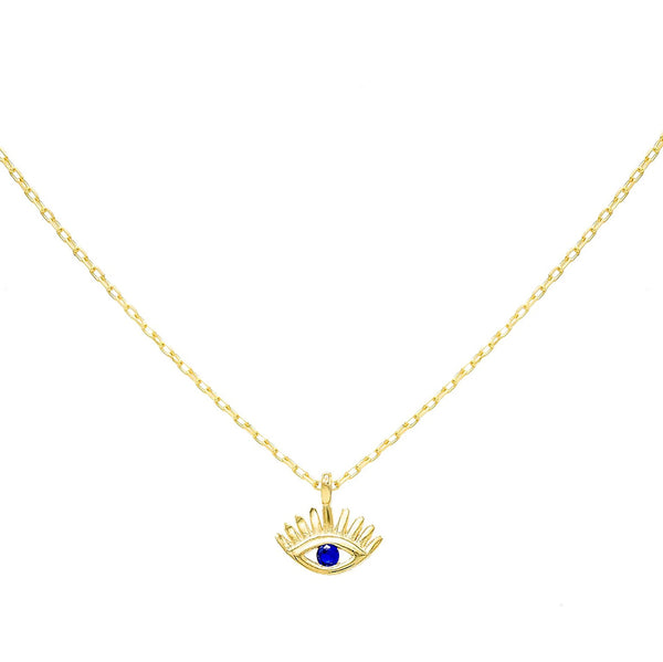 FX0226 925 Sterling Silver Blue Eye Choker Necklace