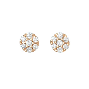 FE0247 925 Sterling Silver Diamond Cluster Stud Earrings