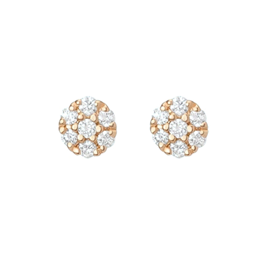 FE0247 925 Sterling Silver Diamond Cluster Stud Earrings