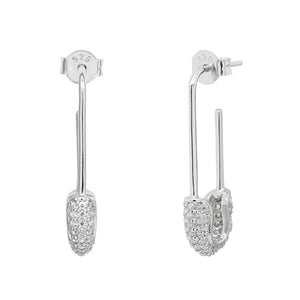 FE0085 925 Sterling Silver Safety Pin Earrings