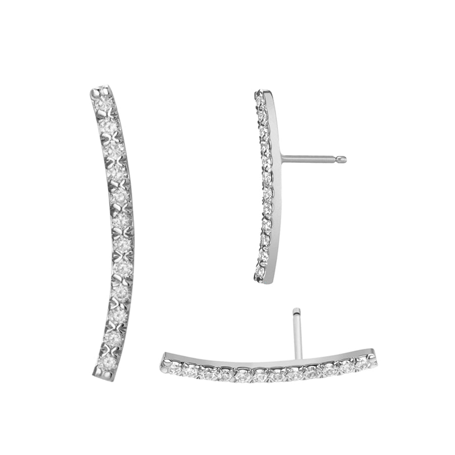 FE0265 925 Sterling Silver Cubic Zircon Path Earrings