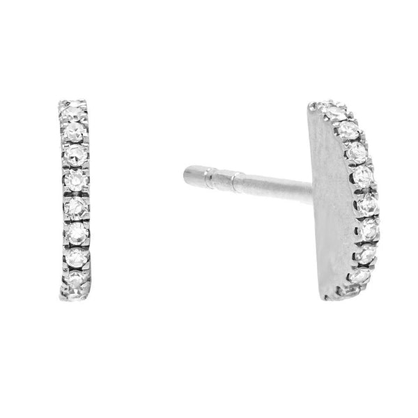 FE0475 925 Sterling Silver Half Circle Stud Earrings